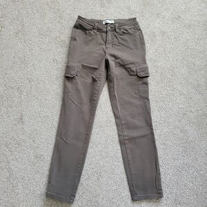 Skinny Cargo Crop Twill Pants Stretch 5